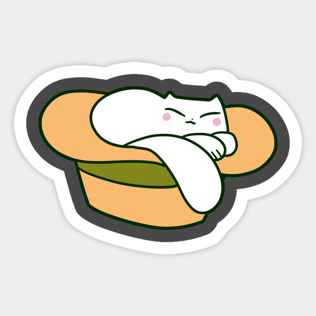 Cat Sleeping in Cowboy Hat Sticker by saradaboru